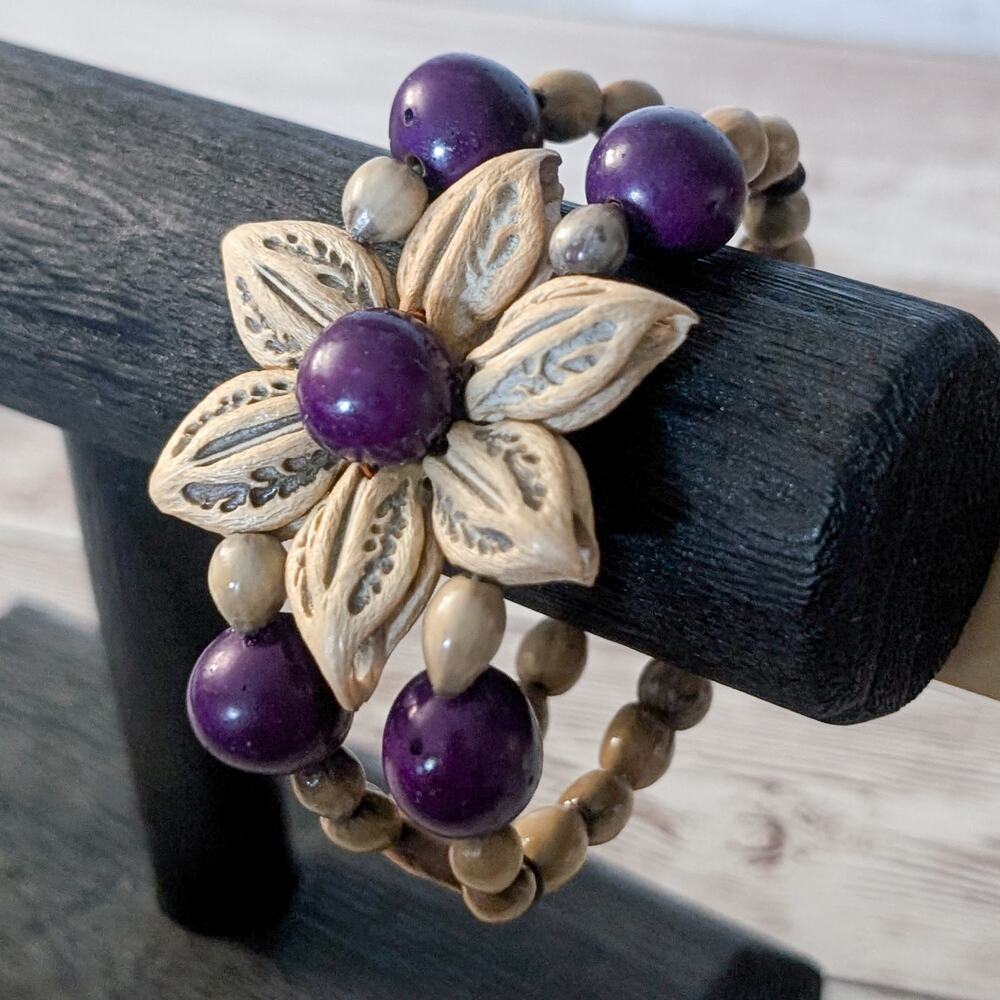 Vintage Bracelet Statement Flower Bangle